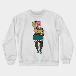 Beautiful pink haired chick Crewneck Sweatshirt